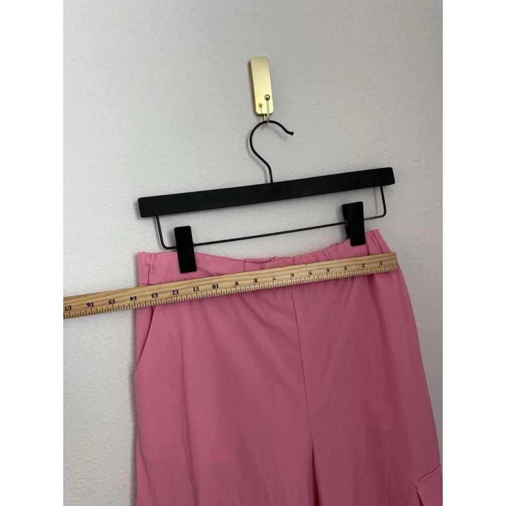 Goldhinge Women’s Barbie Pink Utility Cargo Nylon Stretch‎ Adjustable Pants Sz S - Picture 5 of 8